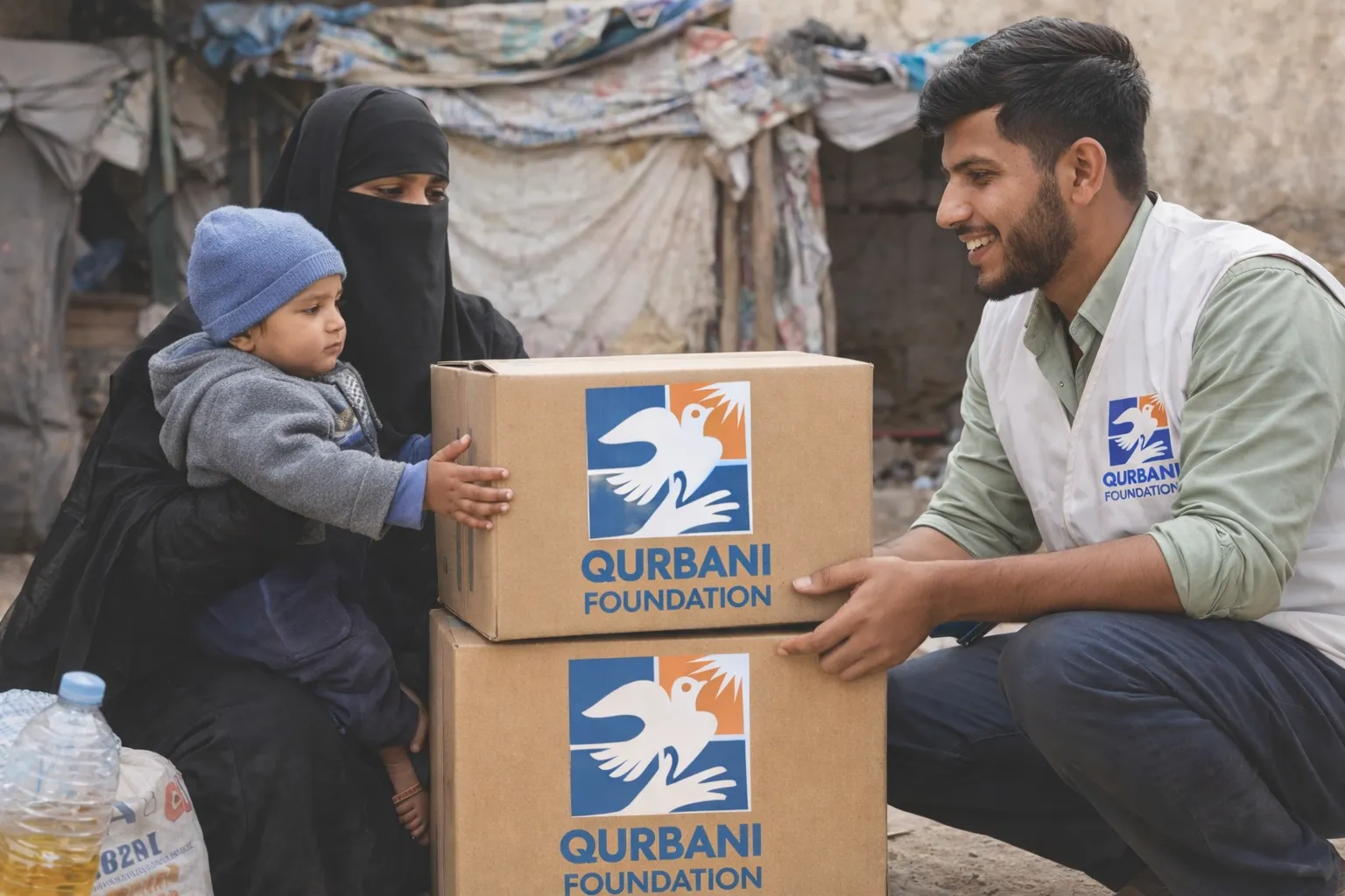 Zakat food aid distribution by Qurbani Foundation USA